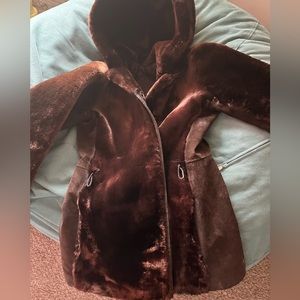 Vintage mouton fur & leather coat